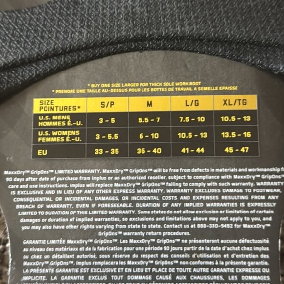 MAXX DRY GRIP ONS Shoe Grips For Traction Size L 7.5-10 - Picture 5 of 5